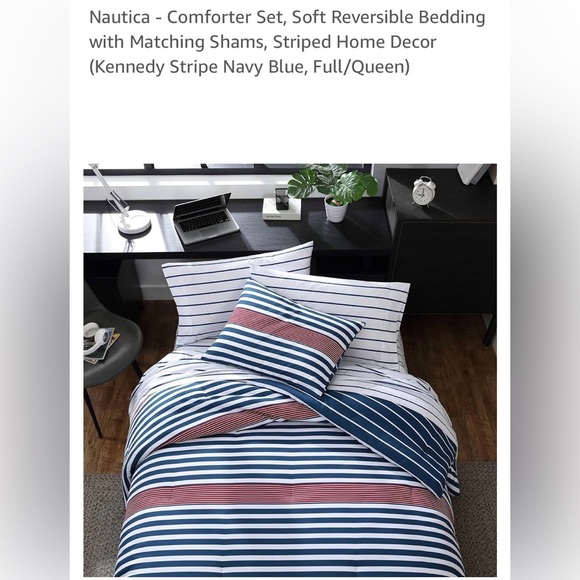 Nautica Full/Queen Navy Comforter - Picture 1 of 16